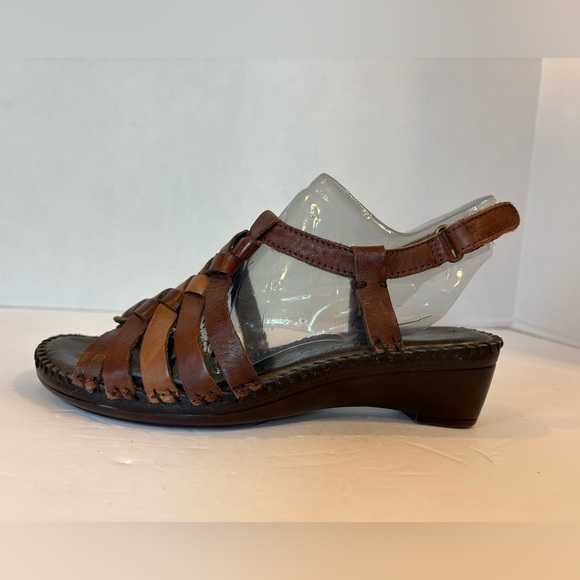 Strictly Comfort brown leather open toe Strappy Roman sandals shoes size 7 M - Picture 4 of 12
